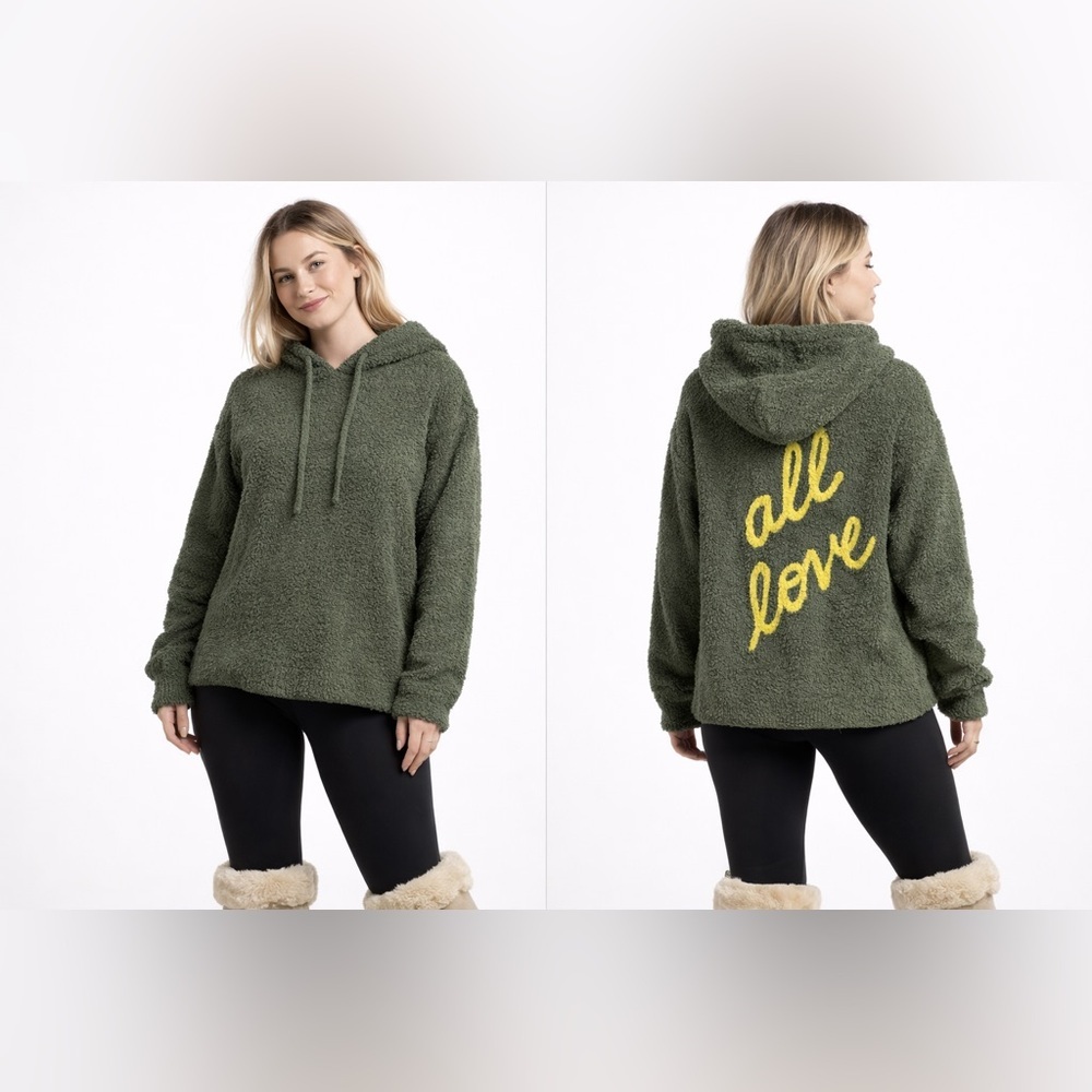 Aerie OFFLINE âAll Loveâ Oversized Fuzzy Sherpa Hoodie â Womenâs Sz L